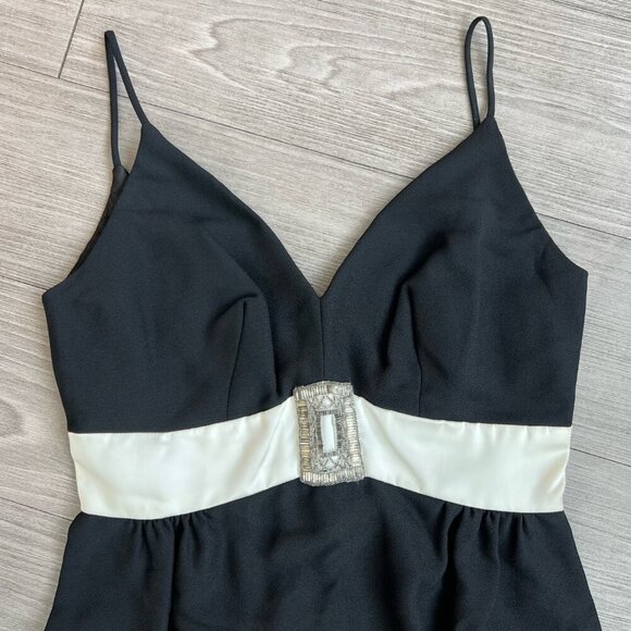 Vintage 60s Mod Beaded Buckle Waist Mini Dress Cocktail Dress Union Made Size S - Picture 2 of 7